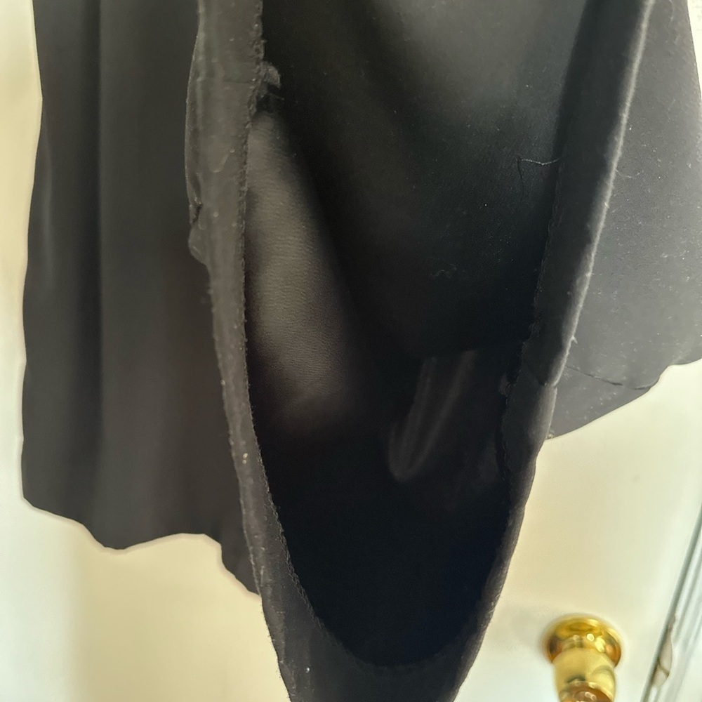 Zara Sz: M  Black Wide Leg Cropped Pull On Sailor Pant Large Button Accent - Picture 10 of 12